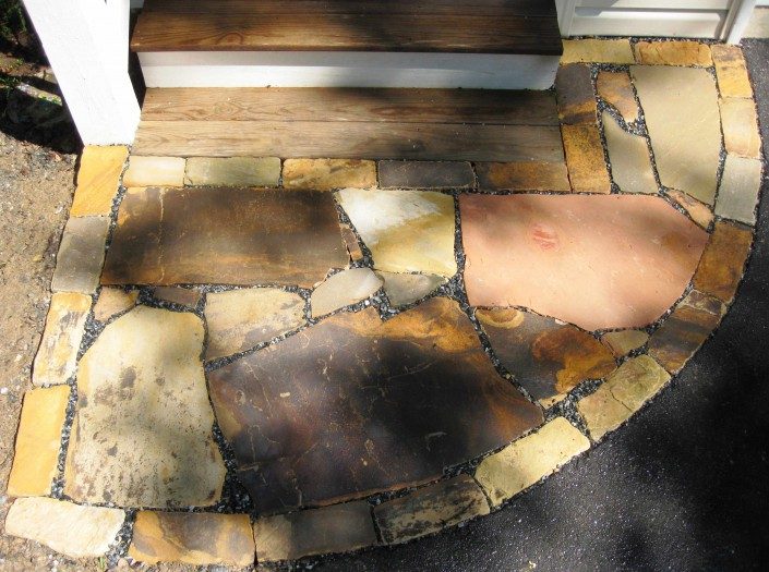 Sandstone Landing, North Carolina 2012 laying a stone patio