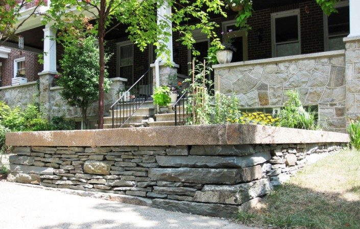 Sandstone and Granite Sitting Wall, Maryland 2009