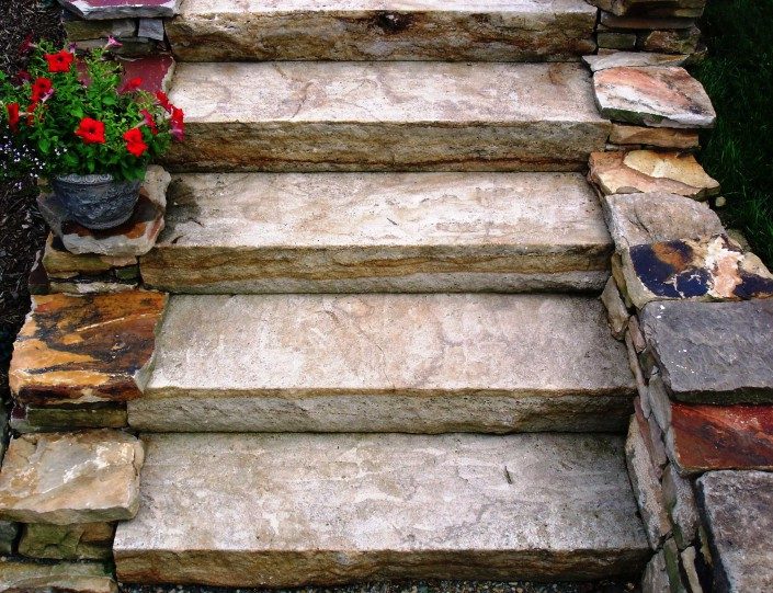 how to build stone steps on a hill