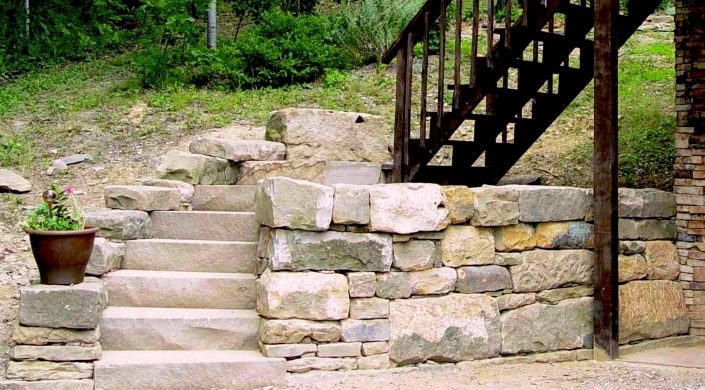 Sandstone Steps with Retaining Wall, Pennsylvania, 2009