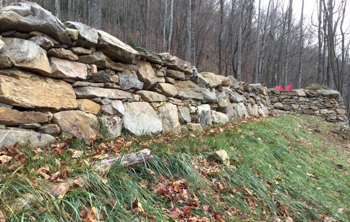 Granite and Sandstone Boulder Retaining Wall, North Carolina 2016