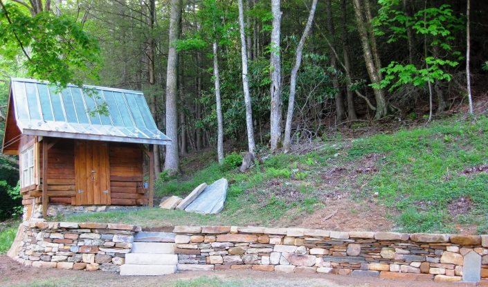 Quartz, Granite, and Sandstone Retaining Wall with Steps, North Carolina 2012