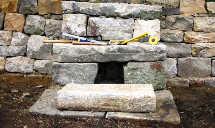 Salvaged Sandstone Bench and Fency, Pennsylvania 2010