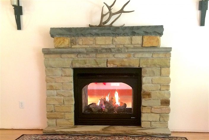 Sandstone Fireplace, North Carolina, 2015