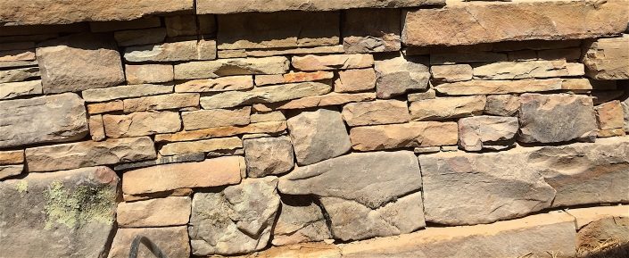 Sandstone Retaining Wall Detail, North Carolina 2016