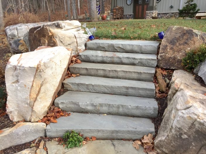 Sandstone Steps with Boulder Edging, North Carolina 2017