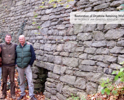 drystone retaining wall restoration