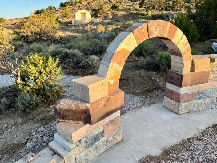 stone wall with arch