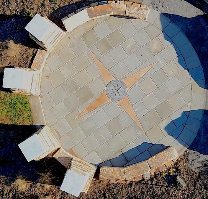 Sandstone and Granite Compass Rose Patio, North Carolina 2017 Sandstone and Granite Compass Rose Patio