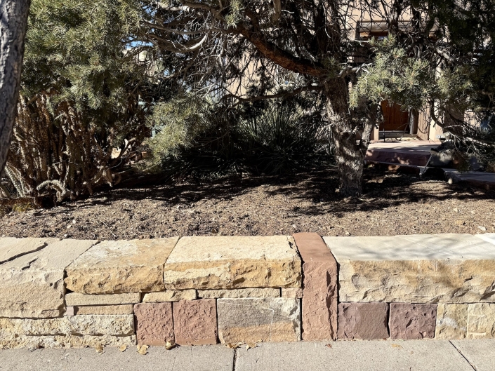 Sandstone and Limestone Sitting Wall New Mexico 2023